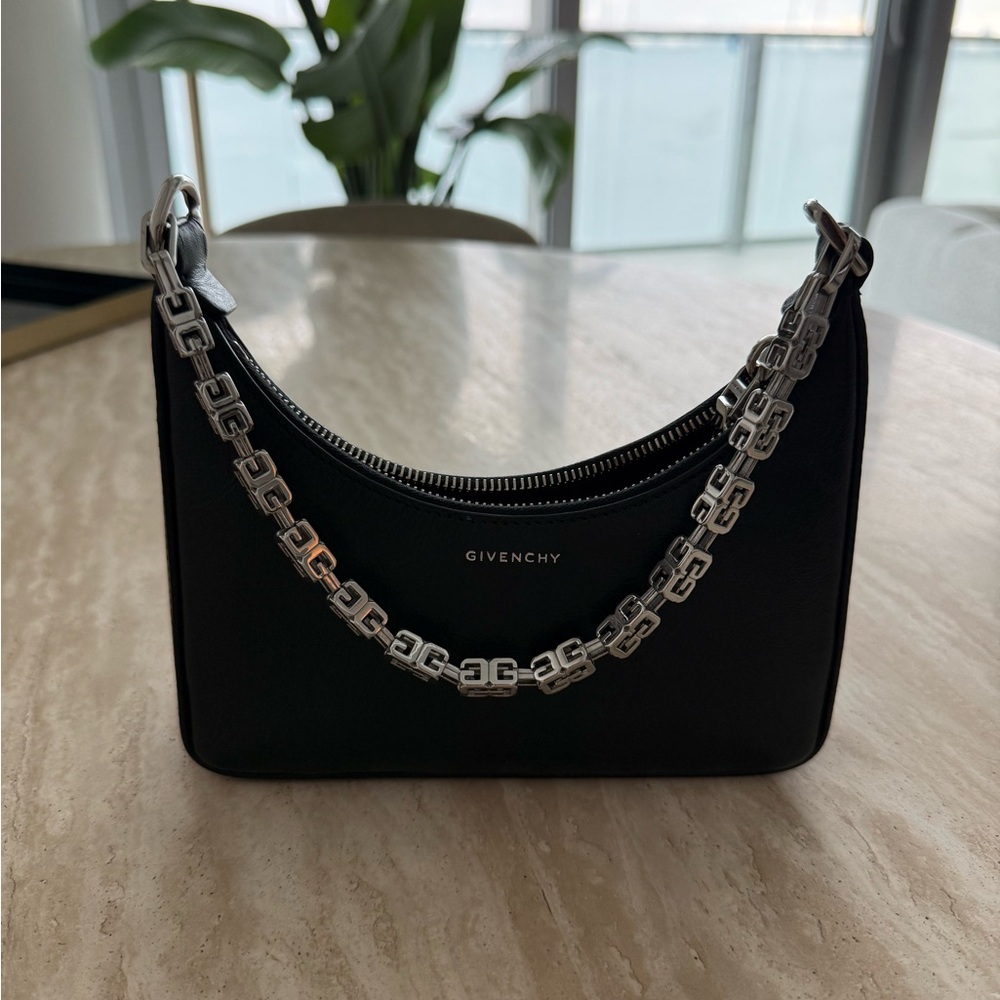 Givenchy Black Shoulder Bag with Silver Chain